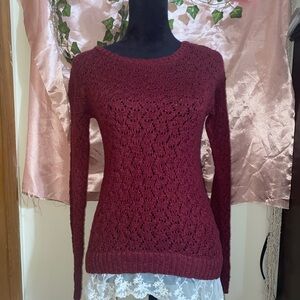 Justice Burgundy Knit Sweater